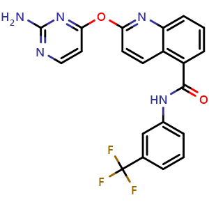 2-((2-aminopyrimidin-4-yl)oxy)-N-(3-(trifluoromethyl)phenyl)quinoline-5-carboxamide