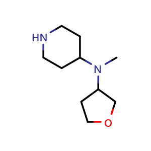 Chemical structure of N-methyl-N-(tetrahydrofuran-3-yl)piperidin-4-amine , CAS 1257293-66-5, AChemBlock Y219098