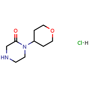 Chemical structure of 1-(tetrahydro-2H-pyran-4-yl)piperazin-2-one hydrochloride , CAS 1284244-13-8, AChemBlock Y219101
