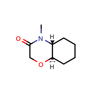 Chemical structure of Rel-(4aR,8aR)-4-methylhexahydro-2H-benzo[b][1,4]oxazin-3(4H)-one , CAS 1439806-77-5, AChemBlock Y219102