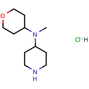 Chemical structure of N-methyl-N-(tetrahydro-2H-pyran-4-yl)piperidin-4-amine hydrochloride , CAS 1451391-78-8, AChemBlock Y219131