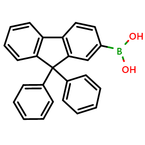 Chemical structure of (9,9-Diphenyl-9H-fluoren-2-yl)boronic acid , CAS 400607-31-0, AChemBlock Y219137