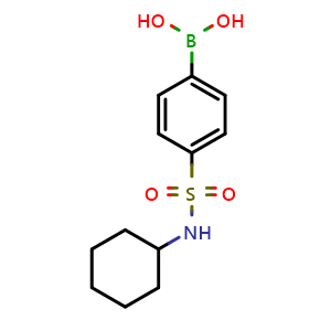 Chemical structure of (4-(N-Cyclohexylsulfamoyl)phenyl)boronic acid , CAS 871329-66-7, AChemBlock Y219159