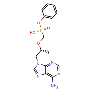 Chemical structure of [[(1R)-2-(6-Amino-9H-purin-9-yl)-1-methylethoxy]methyl]monophenylester , CAS 379270-35-6, AChemBlock Y219171