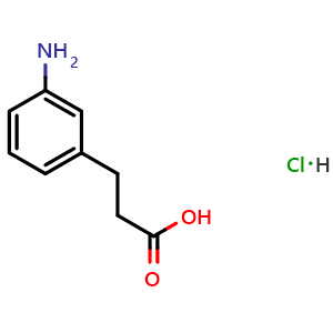 Chemical structure of 3-(3-Amino-phenyl)-propionicacidHydrochloride , CAS 102879-44-7, AChemBlock Y219232