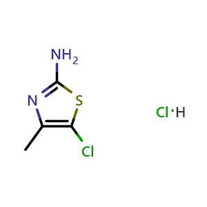 Chemical structure of 5-chloro-4-methyl-1,3-thiazol-2-amine hydrochloride , CAS 42212-83-9, AChemBlock Y219243