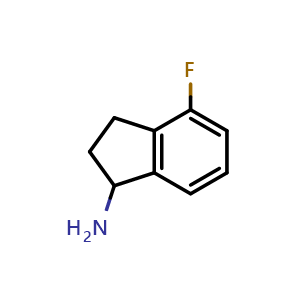 Chemical structure of 4-fluoro-2,3-dihydro-1h-inden-1-amine , CAS 936220-71-2, AChemBlock Y219256