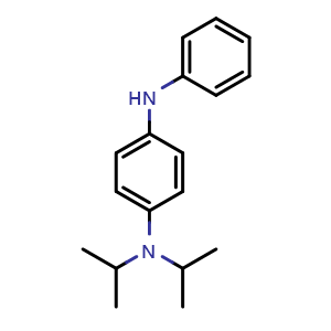 Chemical structure of N,N-Bis(1-methylethyl)-N'-phenyl-1,4-benzenediamine , CAS 64092-29-1, AChemBlock Y219263
