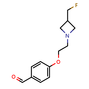 Chemical structure of 4-(2-(3-(fluoromethyl)azetidin-1-yl)ethoxy)benzaldehyde , CAS 1952234-73-9, AChemBlock Y219294