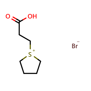 Chemical structure of 1-(2-carboxyethyl)tetrahydro-1H-thiophen-1-iumbromide , CAS 5065-14-5, AChemBlock Y219326