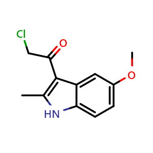 Chemical structure of 2-chloro-1-(5-methoxy-2-methyl-1H-indol-3-yl)ethan-1-one , CAS 843628-76-2, AChemBlock Y219329