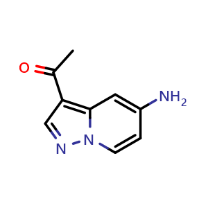 Chemical structure of 1-(5-Aminopyrazolo[1,5-a]pyridin-3-yl)ethanone , CAS 1101120-88-0, AChemBlock Y219348