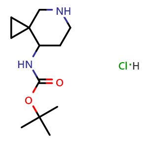 Chemical structure of tert-butyl 5-azaspiro[2.5]octan-8-ylcarbamate hydrochloride , CAS 147610-93-3, AChemBlock Y219361
