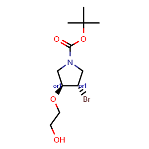 (trans)-tert-butyl 3-bromo-4-(2-hydroxyethoxy) pyrrolidine-1-carboxylate