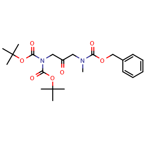 Chemical structure of benzyl 3-N-bis(tert-butoxycarbonyl)amino-2-oxopropyl(methyl)carbamate , CAS 3026676-63-8, AChemBlock Y219394