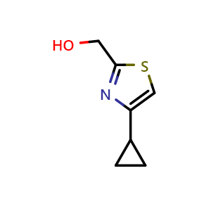Chemical structure of (4-Cyclopropyl-1,3-thiazol-2-yl)methanol , CAS 1344321-86-3, AChemBlock Y219398