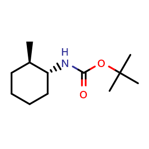 Chemical structure of tert-butyl (1R,2R)-2-methylcyclohexylcarbamate , CAS 1586791-66-3, AChemBlock Y219403