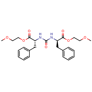 Chemical structure of (R,R)-N,N'-bis(3-phenylpropionic acid 2-methoxyethyl ester 2-yl)urea , CAS 3026597-54-3, AChemBlock Y219423