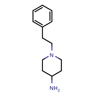 Chemical structure of 1-(2-phenylethyl)piperidin-4-amine , CAS 51448-56-7, AChemBlock Y219441