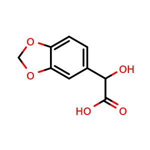 Chemical structure of 2-(1,3-benzodioxol-5-yl)-2-hydroxy-acetic acid , CAS 27738-46-1, AChemBlock Y219444