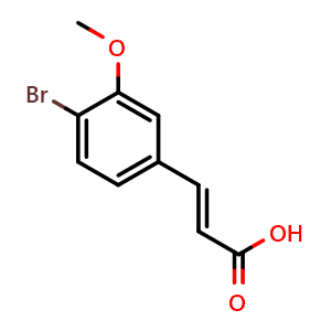 Chemical structure of (2E)-3-(4-bromo-3-methoxyphenyl)prop-2-enoic acid , CAS 924271-33-0, AChemBlock Y219447