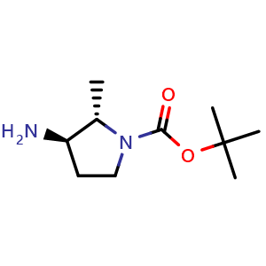 Chemical structure of tert-butyl (2S,3R)-3-amino-2-methyl-pyrrolidine-1-carboxylate , CAS 1192608-55-1, AChemBlock Y219468