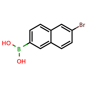 Chemical structure of (6-bromo-2-naphthyl)boronic acid , CAS 1337916-18-3, AChemBlock Y219480
