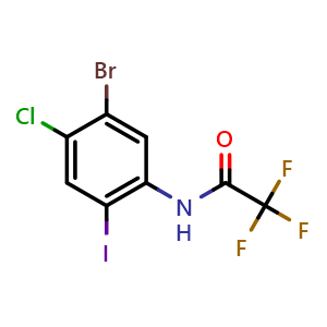 Chemical structure of N-(5-Bromo-4-chloro-2-iodophenyl)-2,2,2-trifluoroacetamide , CAS 1628413-91-1, AChemBlock Y219483