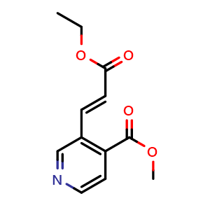 Chemical structure of methyl 3-[(E)-3-ethoxy-3-oxo-prop-1-enyl]pyridine-4-carboxylate , CAS 2970245-12-4, AChemBlock Y219492