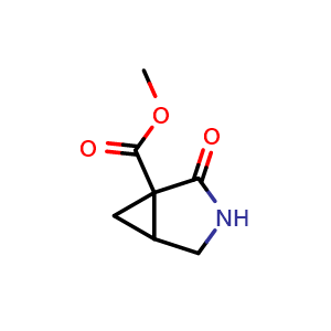 Chemical structure of methyl 2-oxo-3-azabicyclo[3.1.0]hexane-1-carboxylate , CAS 2363757-74-6, AChemBlock Y219493