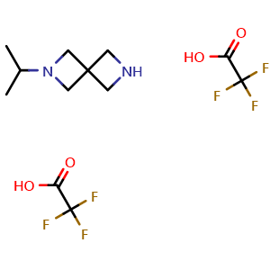 Chemical structure of 2-Isopropyl-2,6-diazaspiro[3.3]heptane bis(trifluoroacetate) , AChemBlock Y219519