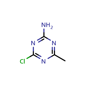 Chemical structure of 4-chloro-6-methyl-1,3,5-triazin-2-amine , CAS 21320-62-7, AChemBlock Y219520