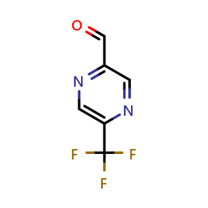 Chemical structure of 5-(trifluoromethyl)pyrazine-2-carbaldehyde , CAS 1196151-36-6, AChemBlock Y219524