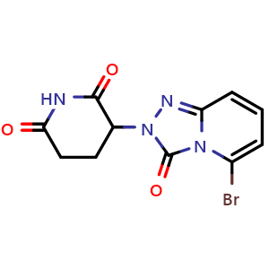 Chemical structure of 3-(5-bromo-3-oxo-[1,2,4]triazolo[4,3-a]pyridin-2-yl)piperidine-2,6-dione , CAS 2925095-42-5, AChemBlock Y219526