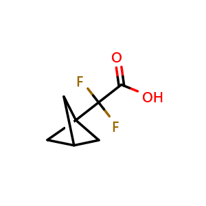 Chemical structure of 2-(1-bicyclo[1.1.1]pentanyl)-2,2-difluoro-acetic acid , CAS 2408971-36-6, AChemBlock Y219530