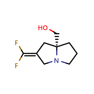 Chemical structure of [(8R)-6-(difluoromethylene)-2,3,5,7-tetrahydro-1H-pyrrolizin-8-yl]methanol , CAS 2820537-08-2, AChemBlock Y219531