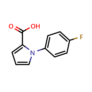 Chemical structure of 1-(4-fluorophenyl)-1H-pyrrole-2-carboxylic acid , CAS 288251-67-2, AChemBlock Y219537
