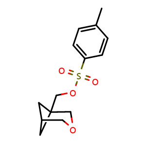 Chemical structure of 3-oxabicyclo[3.1.1]heptan-1-ylmethyl 4-methylbenzenesulfonate , CAS 2955561-33-6, AChemBlock Y219540