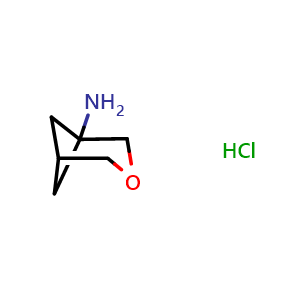 Chemical structure of 3-oxabicyclo[3.1.1]heptan-1-amine hydrochloride , CAS 2580199-45-5, AChemBlock Y219550
