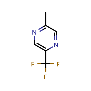 Chemical structure of 2-methyl-5-(trifluoromethyl)pyrazine , CAS 1186195-51-6, AChemBlock Y219556