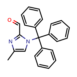 Chemical structure of 4-methyl-1-trityl-imidazole-2-carbaldehyde , CAS 869967-21-5, AChemBlock Y219561