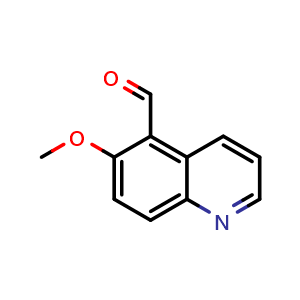 Chemical structure of 6-methoxyquinoline-5-carbaldehyde , CAS 82060-64-8, AChemBlock Y219579