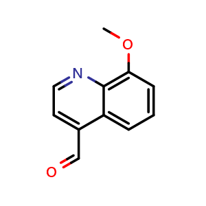 Chemical structure of 8-methoxyquinoline-4-carbaldehyde , CAS 103854-62-2, AChemBlock Y219580