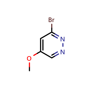 Chemical structure of 3-bromo-5-methoxy-pyridazine , CAS 1401081-54-6, AChemBlock Y219593
