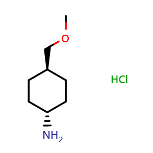 Chemical structure of trans-4-(methoxymethyl)cyclohexanamine hydrochloride , CAS 919799-81-8, AChemBlock Y219595