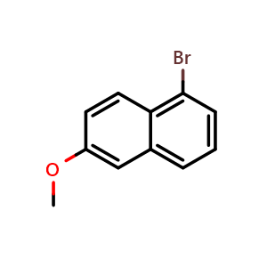 Chemical structure of 1-bromo-6-methoxy-naphthalene , CAS 83710-62-7, AChemBlock Y219600