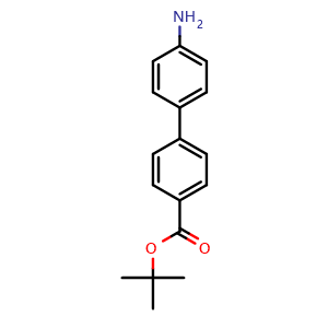 Chemical structure of tert-butyl 4-(4-aminophenyl)benzoate , CAS 201669-84-3, AChemBlock Y219626