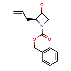 Chemical structure of benzyl (2S)-2-allyl-3-oxo-azetidine-1-carboxylate , CAS 2940862-37-1, AChemBlock Y219627