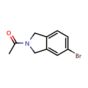 Chemical structure of 1-(5-bromoisoindolin-2-yl)ethanone , CAS 1380586-65-1, AChemBlock Y219636