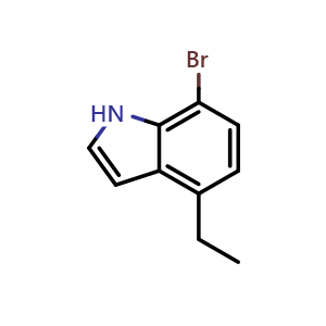 Chemical structure of 7-bromo-4-ethyl-1H-indole , CAS 161988-90-5, AChemBlock Y219667